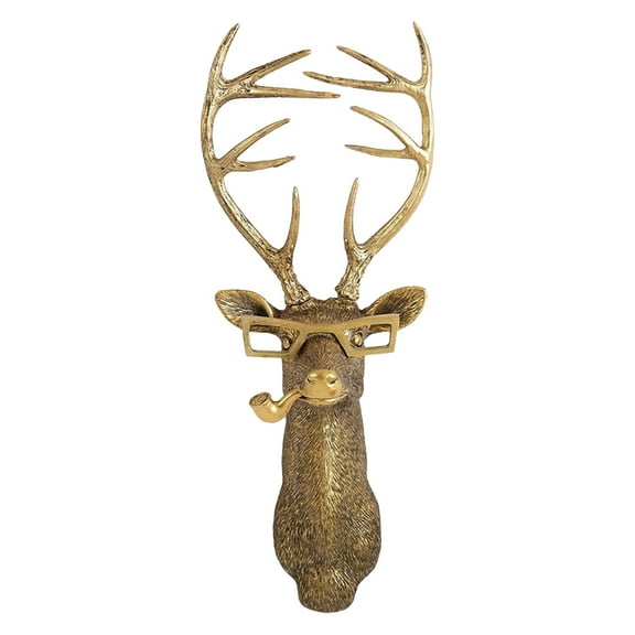 Animal Heads Wall Decor, Faux Deer Head Mount, Animal Sculptures Wall Decor, Resin Animal Head Wall Hanging Decoration for Living Room Bedroom Kitchen Gift,Deer