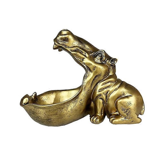 Animal Hippo Statue Home Resin Figurine Art Decoration Sundries Key Container Table Sculpture