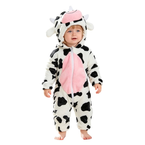 Animal Hooded Romper Toddler Baby Halloween Outfit Long Sleeve Hooded Jumpsuit Infant Boys Girls Cute Autumn Winter Clothes