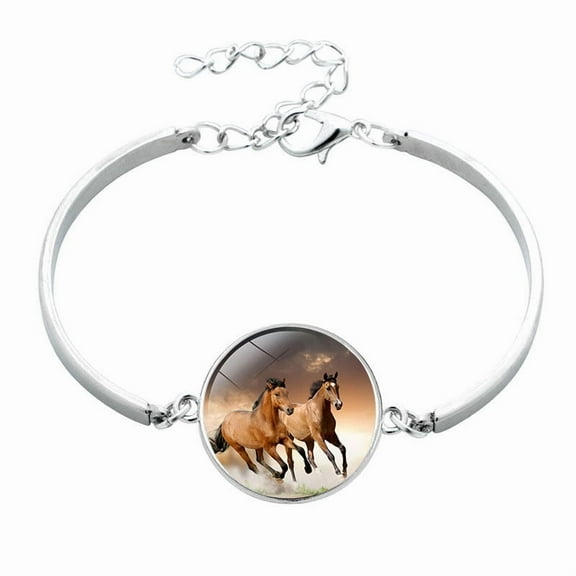 Animal Horse Glass Time Stone Bracelet