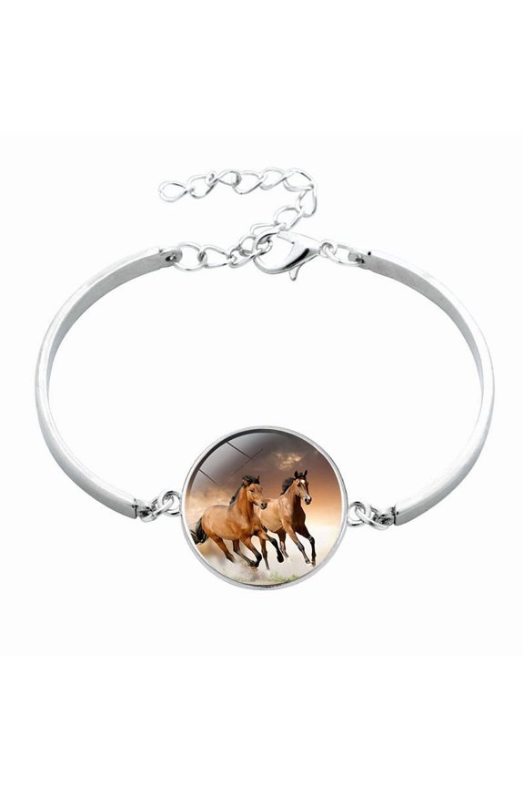 Animal Horse Glass Time Stone Bracelet