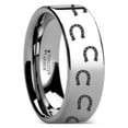 thumbnail image 1 of Animal Horse Shoe Print Ring Engraved Flat Tungsten Ring - 4mm - 12mm, 1 of 1