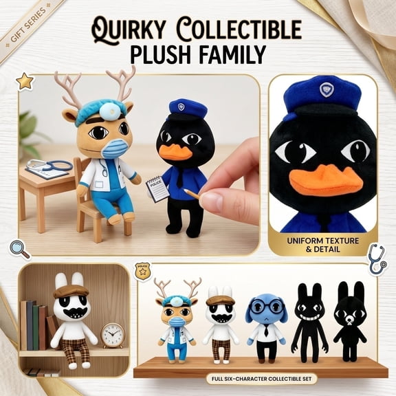 Animal Hospital Series Plush Toys, Soft Pet Doctor Stuffed Doll, Lovely Collectible Plush Gift For Birthday & Anime Fans (I, 1pc)