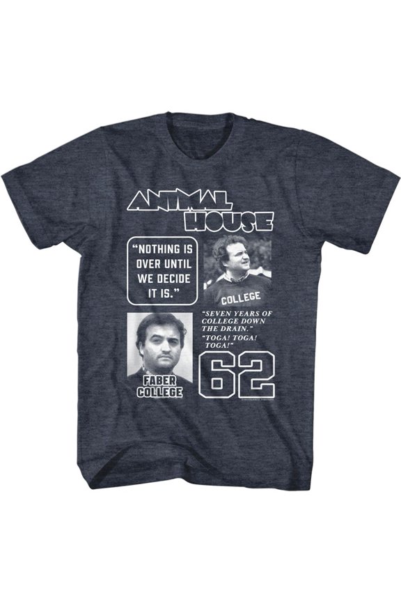 Animal House Multi Quote Navy Heather Adult T-Shirt 4Xl