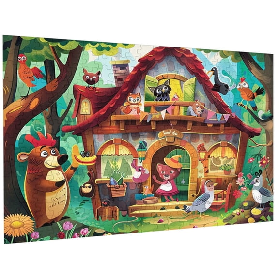 Animal House Forest - 100 Piece Jigsaw Puzzle for All Ages Unique Technology Vibrant Imagery Sustainable Forestry Practices