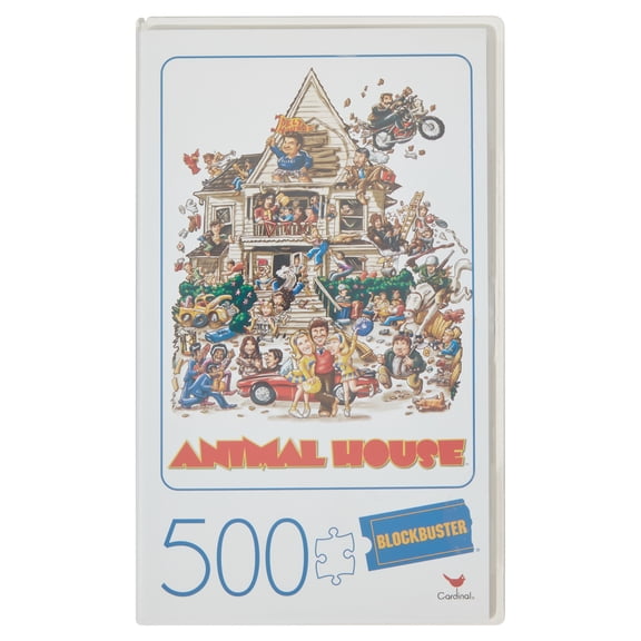 Animal House Movie 500-Piece Puzzle in Plastic Retro Blockbuster VHS Video Case