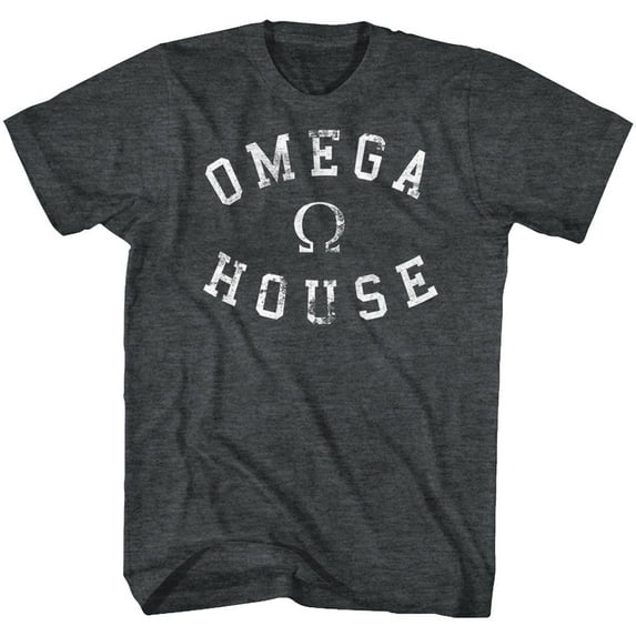 Animal House Omega House Black Heather Adult T-Shirt 4Xl