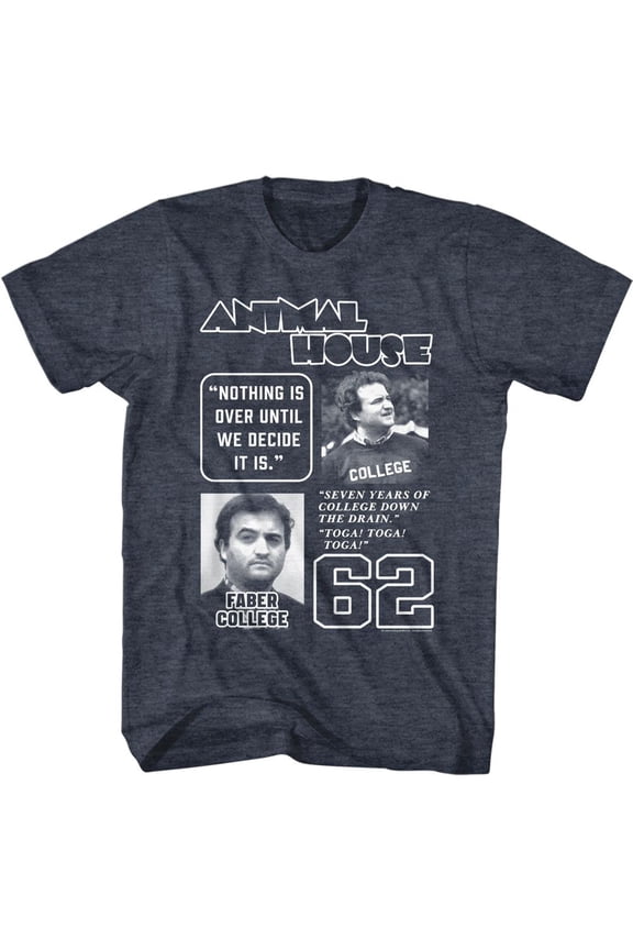 Animal House Multi Quote Navy Heather Adult T-Shirt 5Xl