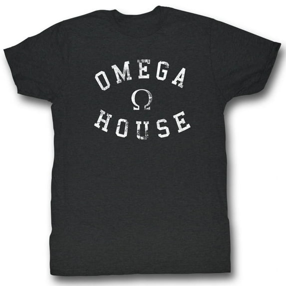 Animal House Omega House Black Heather Adult T-Shirt