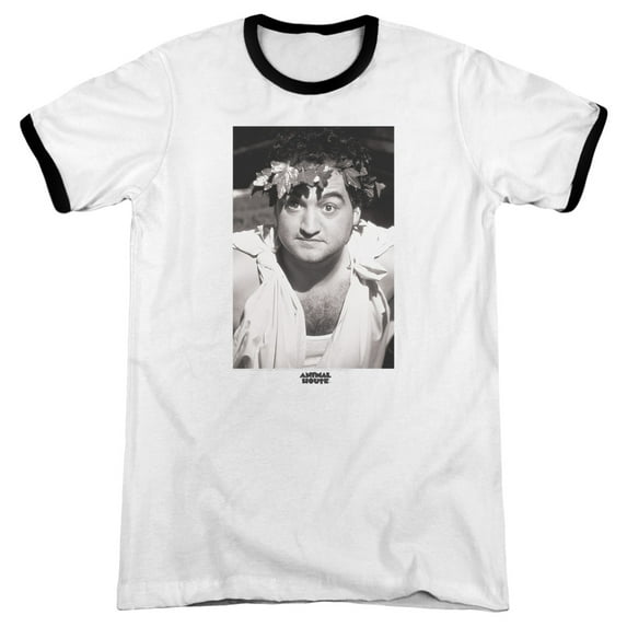 Animal House The Animal Adult Ringer T-Shirt White Black