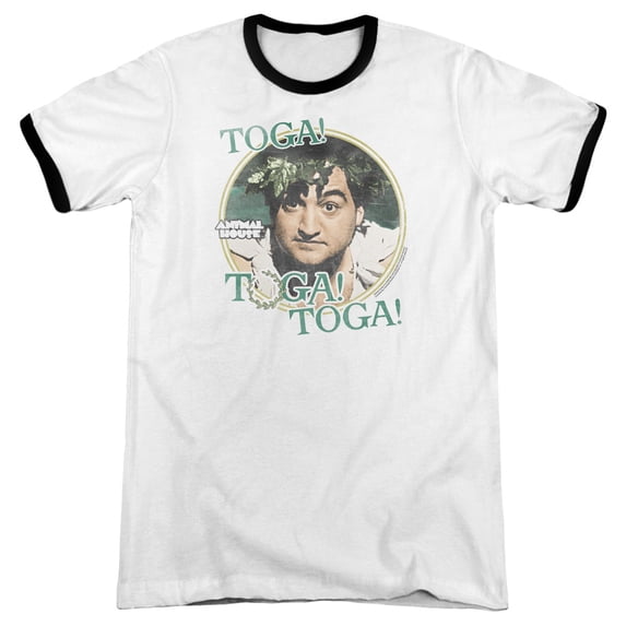 Animal House Toga Adult Ringer T-Shirt White Black