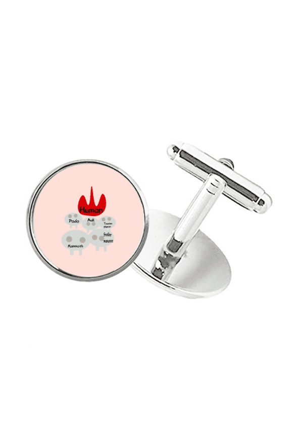 Animal Hunters Human Round Button Cuff Clip Stud Cufflinks
