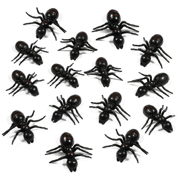 UKCOCO Simulation Fake Ant Toys Black 50Pack 1.6x1.6x0.2In