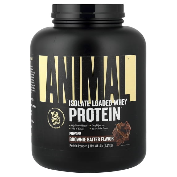 Animal Isolate Loaded Whey Protein™ Powder, Brownie Batter, 4 lb (1.81 kg)