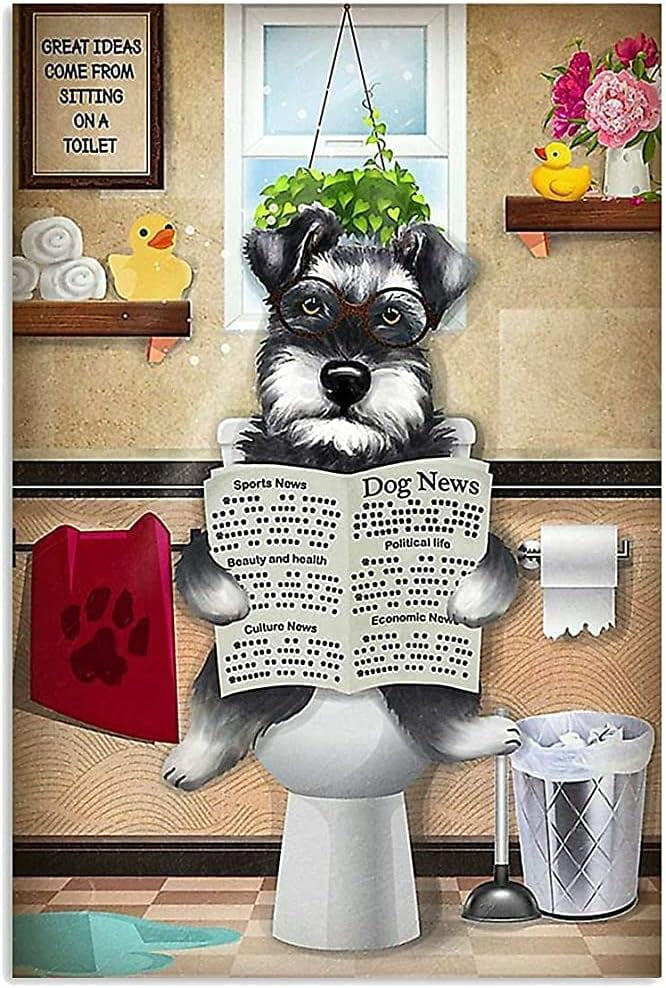 Animal Jigsaw Puzzles 1000 Pieces for Adults Schnauzer Reading Dog News ...