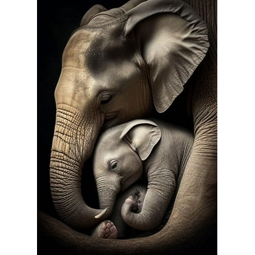 Animal Jigsaw Puzzles, Cute Baby Elephant Animal Themed Puzzles for Adults - 500 Pieces Jigsaw，Home Decoration Puzzle Entertainment,Decompression Toy Wooden Puzzle Educational Toys Gifts