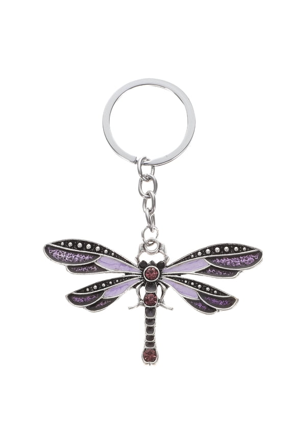 Dragonfly Keychain Women cate Design Purple 1Set