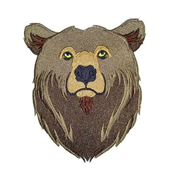 Animal Kingdom [Bear Face] Embroidered Iron on/Sew patch [5.32" X 5.58"]