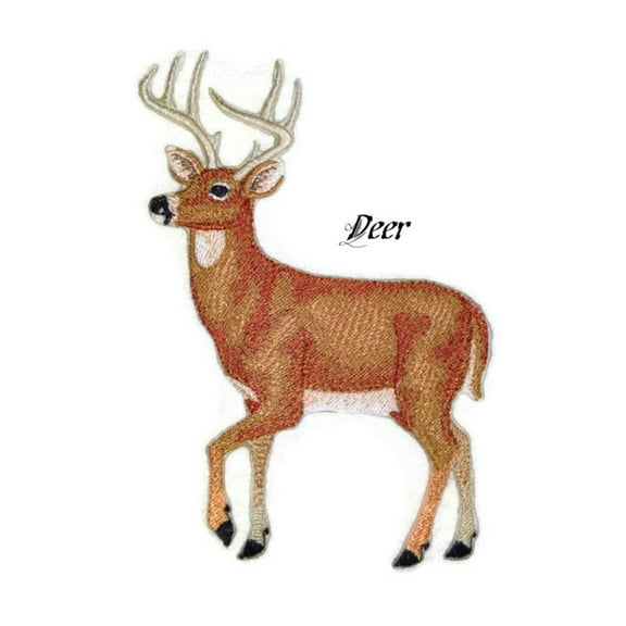Animal Kingdom [Beautiful Deer] Embroidered Iron on/Sew patch [7" X 7"]