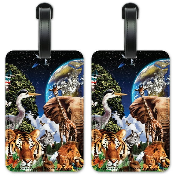Animal Kingdom - Luggage ID Tags / Suitcase Identification Cards - Set of 2
