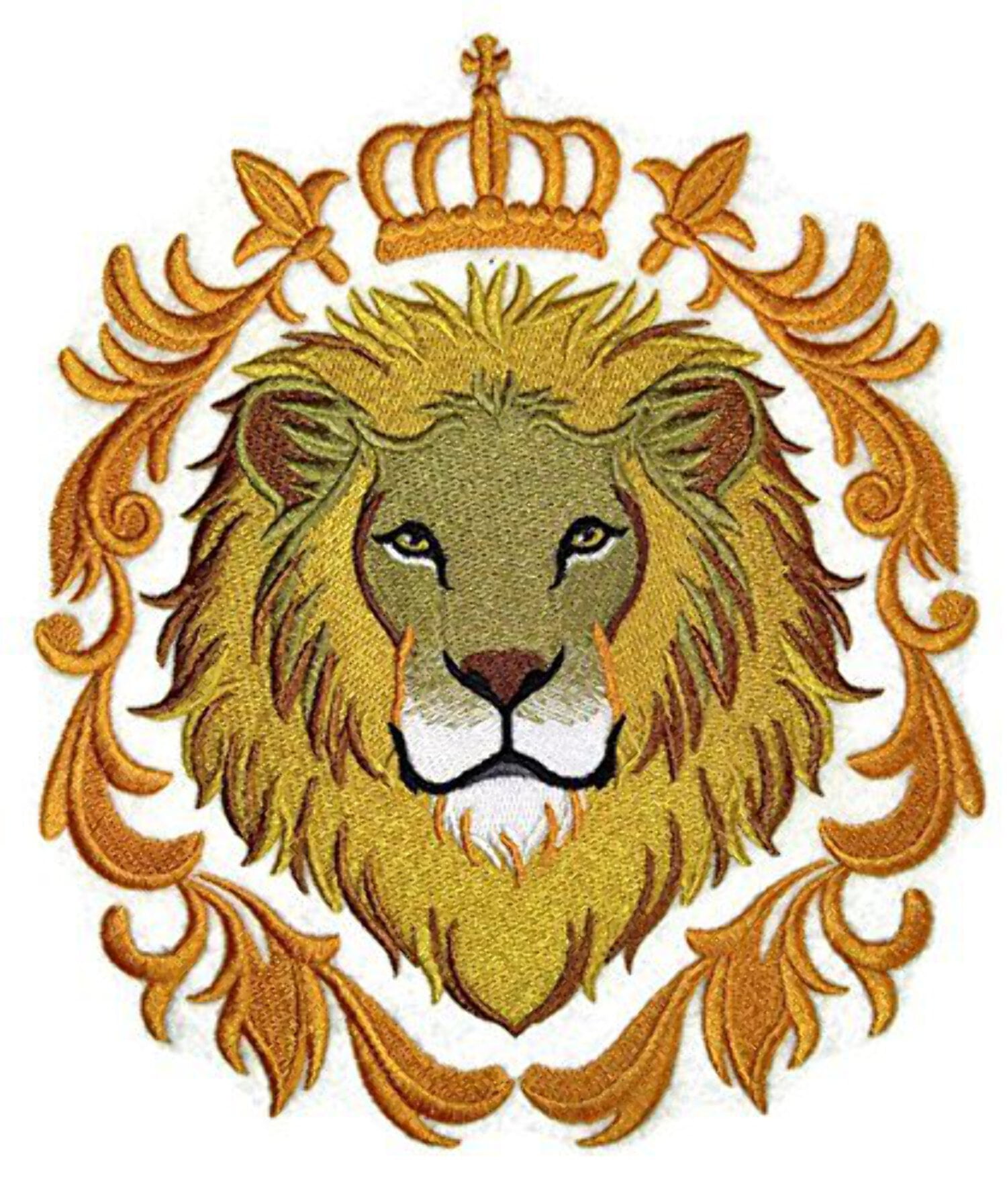 Animal Kingdom [Mighty Lion] Embroidered Iron on/Sew patch [6.65" X 7.8"]