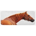 thumbnail image 1 of Animal Kitchen Mat, Race Jokey Horse Pure Noble Animal Ride Hobby Nature Vehicle Art Paint, Plush Decorative Kitchen Mat with Non Slip Backing, 47" X 19", White and Cinnamon, by Ambesonne, 1 of 1