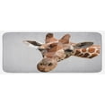 thumbnail image 1 of Animal Kitchen Mat, Safari Wildlife Creature Digital Giraffe Modern Triangles Image Art, Plush Decorative Kitchen Mat with Non Slip Backing, 47" X 19", Brown and Grey, by Ambesonne, 1 of 1