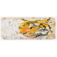 thumbnail image 1 of Animal Kitchen Mat, Wildlife Theme Vector Illustration of a Tiger Portrait Grunge Style Illustration Print, Plush Decorative Kitchen Mat with Non Slip Backing, 47" X 19", Orange, by Ambesonne, 1 of 1