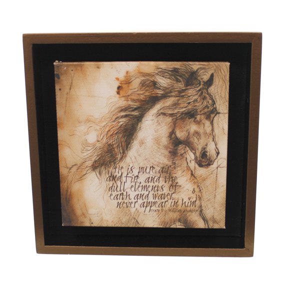Animal Lp Horse Pure Air Shadow Box Wood 5.5 Inch Square Sign Plaque 3005050651
