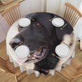 Animal Labrador Dog Round Table Cover DustProof Tabletop Decoration Wrinkle Resistant