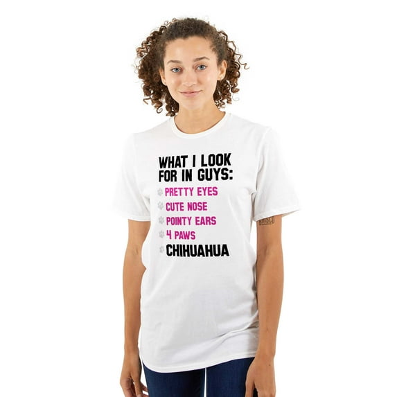 I Look For In Guys Chihuahua Lover Women's Plus Size Graphic Tee Brisco Brands 3X