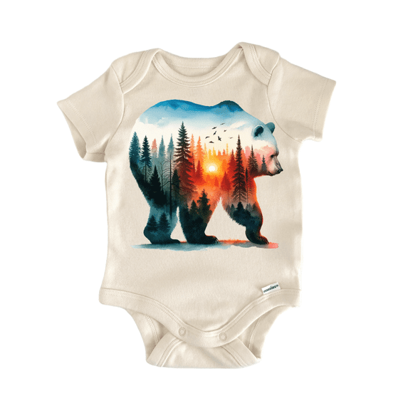 Animal Landscape Bear - Baby Bodysuit