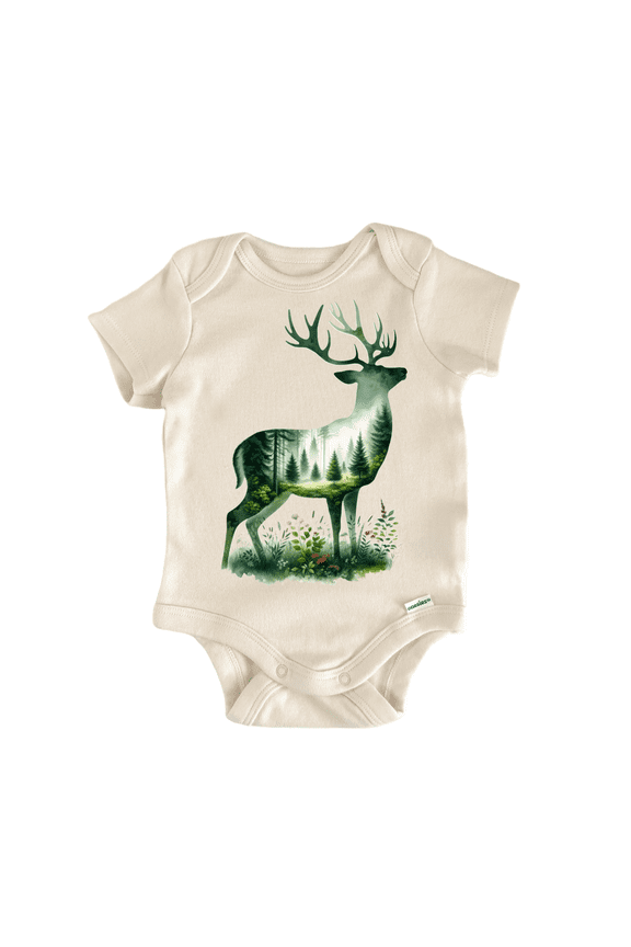 Animal Landscape Deer - Baby Bodysuit