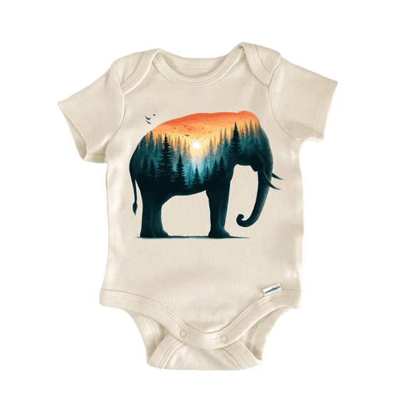Animal Landscape Elephant - Baby Bodysuit