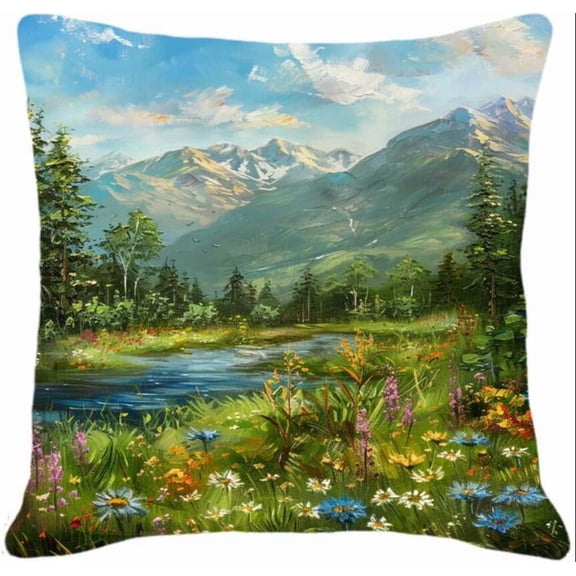 Animal Latch Hook Cushion Kit, Landscape Pattern Knitting Kits Cushion, 43X43Cm/17X17 Inch Rug Making Kit For Starters, Latch Hook Kits For Beginners Adults Or Children