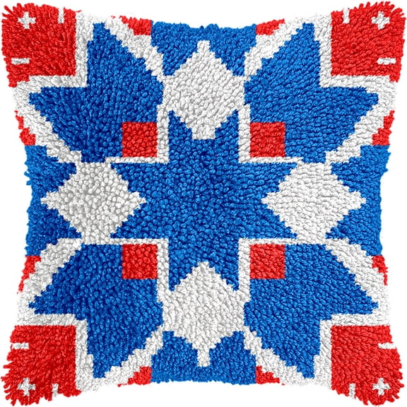 Animal Latch Hook Cushion Kit, Pattern Knitting Kits Cushion, 43X43Cm/17X17 Inch Rug Making Kit For Starters, Latch Hook Kits For Beginners Adults Or Children
