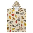 Animal Leaf Fruits Mushroom Kid Hooded Beach Towel 27.5x27.5 inch Bath