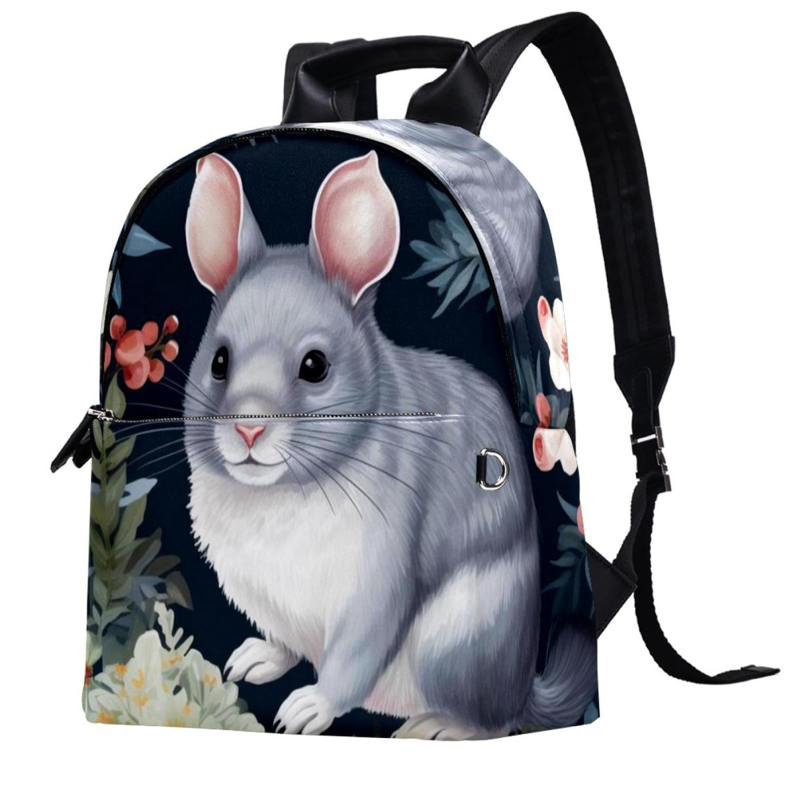 Animal Leather Gym Backpack with Adjustable Shoulder Straps, Large