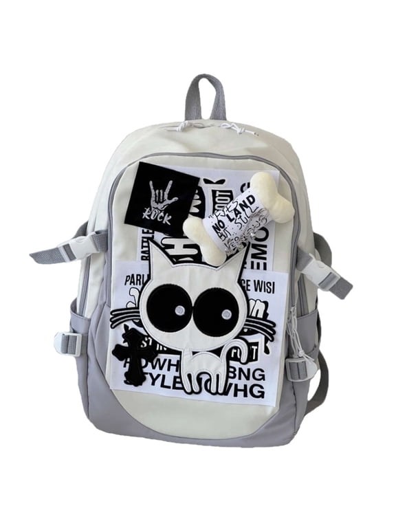 Cute Cat Backpack Lightweight Casual Bag,Cartoon Travel Book Bag Hiking Camping Daypack