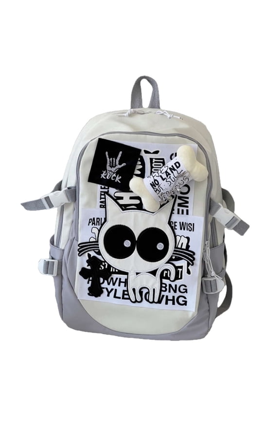 Cute Cat Backpack Lightweight Casual Bag,Cartoon Travel Book Bag Hiking Camping Daypack