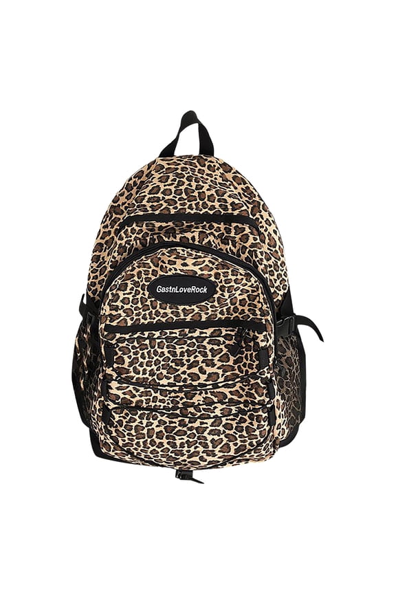 Animal Leopard Print Backpack Canvas Large Capacity College School Book Bag Travel Daypack Leopard Print