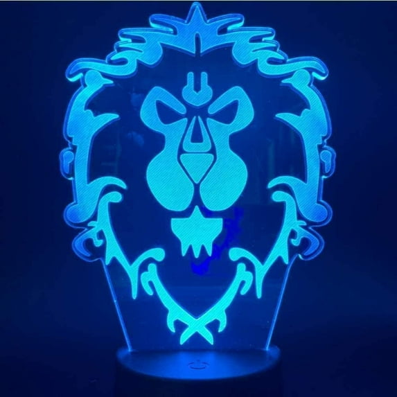 Animal Lion Gifts for Lion Lovers 3D Illusion Night Light Touch Lamp, Creative RGB Led, Christmas Birthday Decorations Gifts for Boys and Girls, Party Decor, 16 Colors