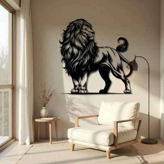 Animal Lion Metal Wall Art Decor