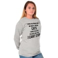 thumbnail image 1 of Animal Long Sleeve T-Shirts Tee For Women I Have 99 Problems I Mean Cats Crazy Lady, 1 of 2