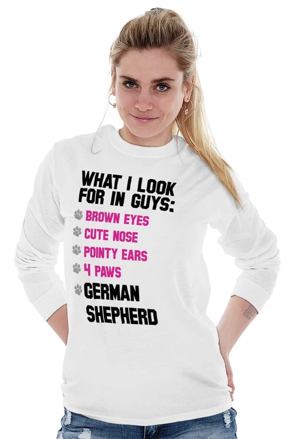 Look Guys German Shepherd Lover Women's Long Sleeve T Shirt Brisco Brands S