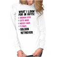 thumbnail image 1 of What I Look In Guys Golden Retriever Women's Long Sleeve T Shirt Brisco Brands X, 1 of 6