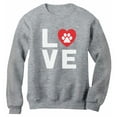 thumbnail image 1 of Animal Lover Dog Paw Print - Love Dogs My Best Friend Women Sweatshirt Large Gray, 1 of 5