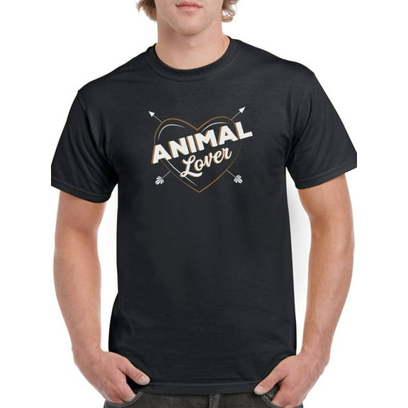 Animal Lover Heart Graphic Men T-Shirt, Male Medium