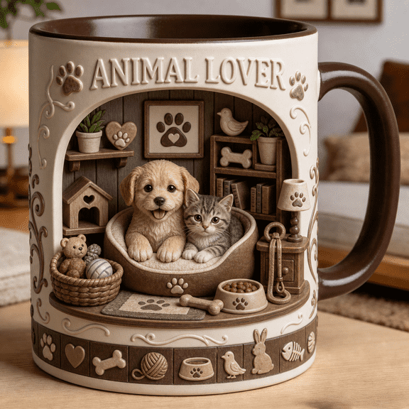 Animal Lover Mug Personalized Pet Lover Gift for Dog Mom Cat Mom Coffee Drinkers
