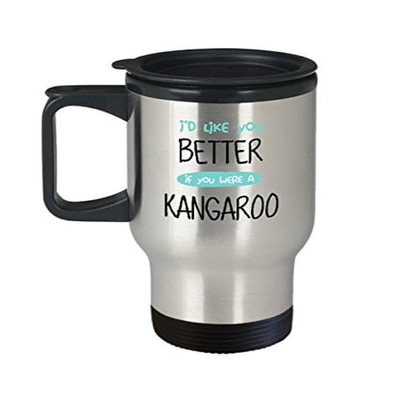 Animal Lover Travel Mug - Funny Kangaroo Gift - 14 oz Stainless Steel Coffee Cup